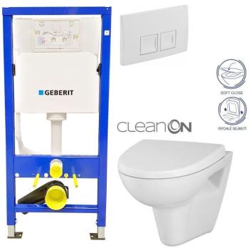 Geberit Duofix tlačítko DELTA50 bílé WC CERSANIT PARVA CLEANON + SEDÁTKO 458.103.00.1 50BI PA1