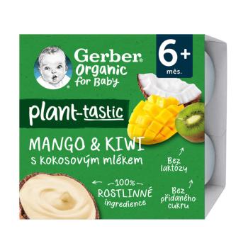 GERBER Organic 100% Dezert rostlinný mango a kiwi s kokosovým mlékem (4x 90 g)​