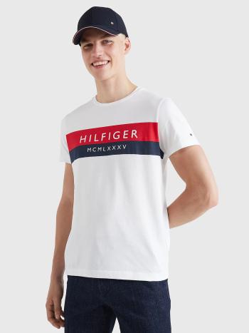 Tommy Hilfiger pánské bílé triko Two Tone