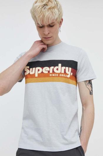 Bavlněné tričko Superdry s potiskem