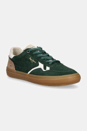 Semišové sneakers boty Pepe Jeans PMS31058 zelená barva, TRAVIS FREE M