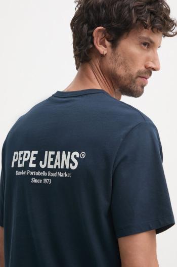 Bavlněné tričko Pepe Jeans SAM TEE tmavomodrá barva, s potiskem, PM509433