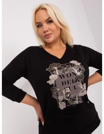 Dámská halenka plus size s 3/4 rukávy HUVA černá  