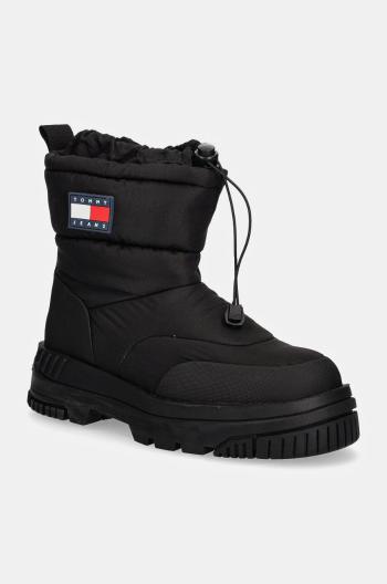 Sněhule Tommy Jeans TJM SNOW BOOT černá barva, EM0EM01449