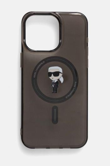 Obal na telefon Karl Lagerfeld iPhone 15 Pro Max 6.7 černá barva, KLHMP15XHFCKNOK