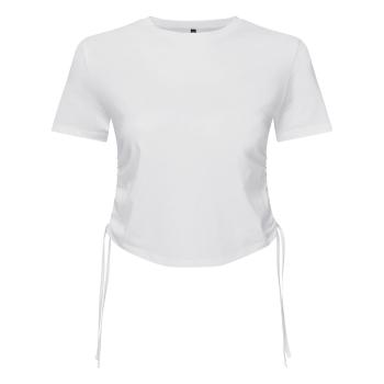 TriDri® Dámský řasený crop top - Bílá | L