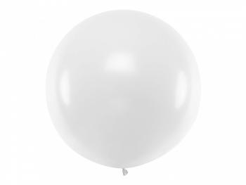 PartyDeco Kulatý latexový Jumbo balón 1m - bílý
