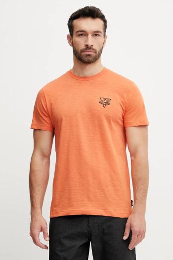 Bavlnené tričko Picture Adak pánske, oranžová farba, s nášivkou, MTS1218