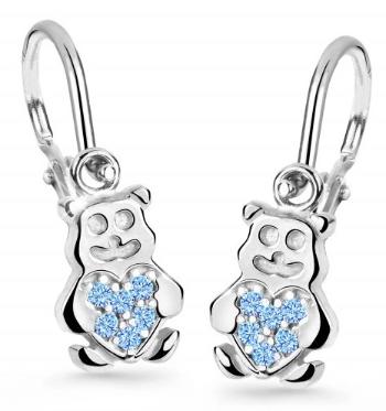 Cutie Jewellery Dětské náušnice z bílého zlata Medvídci C2751-10-X-2 světle modrá