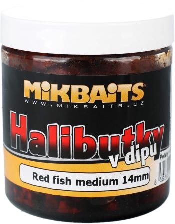 Pellet Mikbaits Halibut dip vörös hal, 14mm 250ml