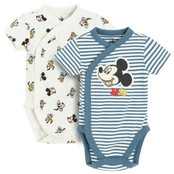 Body s krátkým rukávem Mickey Mouse 2 ks -krémové - 62 CREAMY