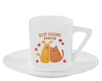 Espresso hrnek s podšálkem 100ml Best friends forever