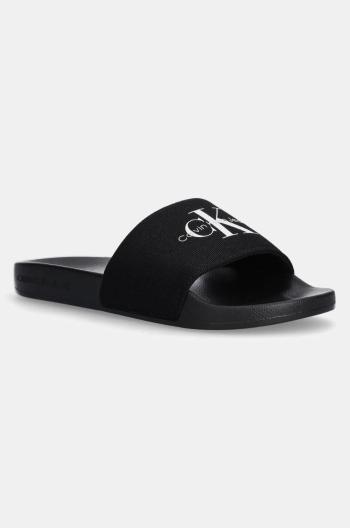 Pantofle Calvin Klein Jeans SLIDE MONOGRAM WMNS dámské, černá barva, YW0YW01835