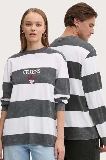 Bavlněné tričko s dlouhým rukávem Guess Originals šedá barva, M4BI55 K8FQ4