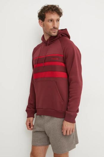 Mikina adidas Originals pánská, vínová barva, s kapucí, vzorovaná, IX9605