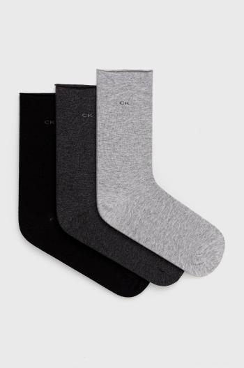 Ponožky Calvin Klein (3-pack) dámské, šedá barva, 701218770