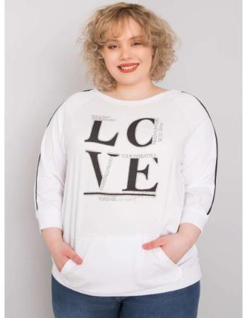 Dámská halenka plus size s kapsou MEG bílá