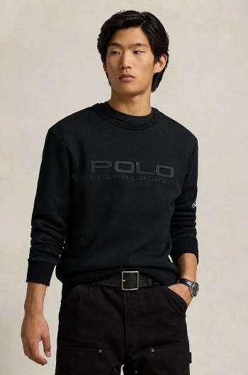 Mikina Polo Ralph Lauren pánská, černá barva, s potiskem, 710959026