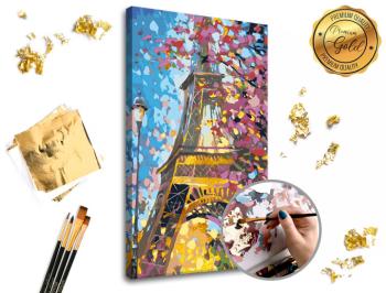 Malování podle čísel PREMIUM GOLD – Eiffel Tower