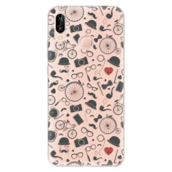 Odolné silikonové pouzdro iSaprio - Vintage Pattern 01 - black - Huawei P20 Lite