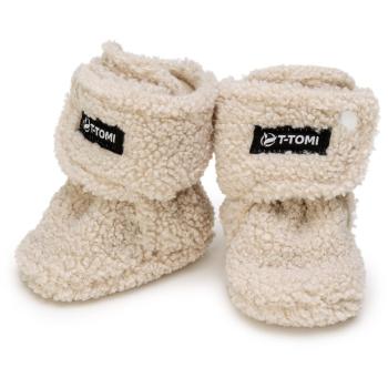 T-TOMI TEDDY Booties Cream dětské capáčky 0-3 months 1 ks