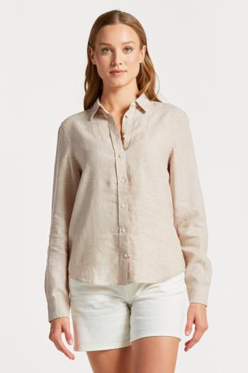 KOŠILE GANT REG LINEN CHAMBRAY SHIRT HORN BEIGE