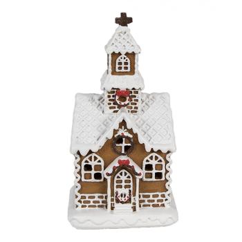 Hnědá svítící perníková chaloupka Gingerbread House - 8*7*15 cm 6PR4304