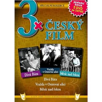 3x Český film: Divá Bára, Vražda v Ostrovní ul., Měsíc nad řekou /papírové pošetky/ - DVD (7017-15)