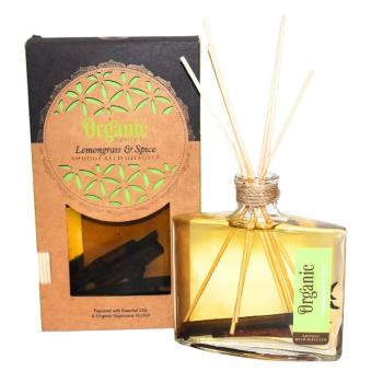 Organický difuzér 150 ml s tyčinkami, Lemongrass&Spice