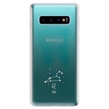 Odolné silikonové pouzdro iSaprio - čiré - Lev - Samsung Galaxy S10