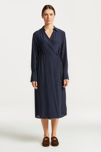 ŠATY GANT REG WRAP DRESS EVENING BLUE