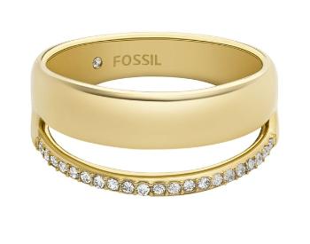 Fossil Stylový pozlacený prsten se zirkony Archival JOF01036710 52 mm