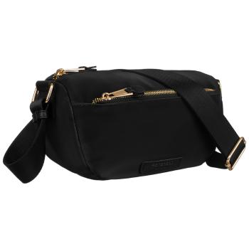 Czarna, nylonowa listonoszka damska z kieszonką zewnętrzną - Peterson