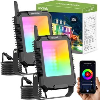 NOVOSTELLA 50W RGB Bluetooth Mesh Smart Flood Light 2 Pack (NTF72-RGB-EU-2)