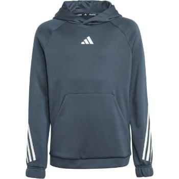 adidas TRAIN ICON HOODIE Chlapecká tréninková mikina, tmavě šedá, velikost