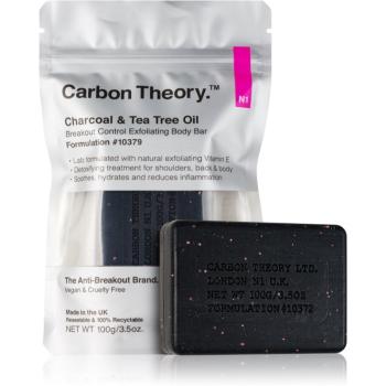 Carbon Theory Charcoal & Tea Tree Oil čisticí tělový peeling pro problematickou a mastnou pokožku 100 g