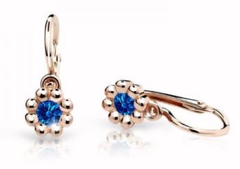 Cutie Jewellery Dětské náušnice z růžového zlata C2030-10-X-4 modrá