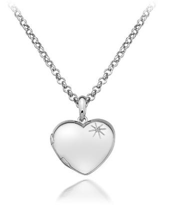 Hot Diamonds Stříbrný náhrdelník Hot Diamonds Memoirs Heart Locket DP495 (řetízek, přívěsek)