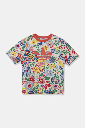 Detské bavlnené tričko adidas Originals ružová farba, vzorované, JD0528