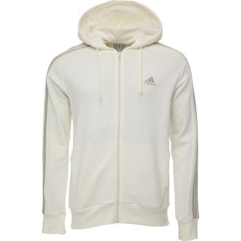 adidas ESSENTIALS 3-STRIPES HOODIE Pánská mikina, béžová, velikost