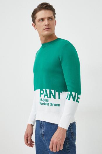 Svetr United Colors of Benetton pánský, zelená barva, lehký