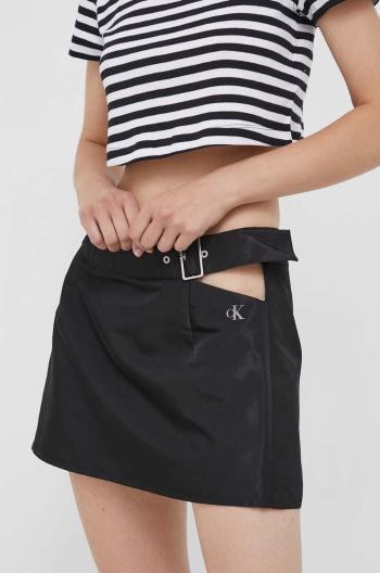 Sukně Calvin Klein Jeans černá barva, mini