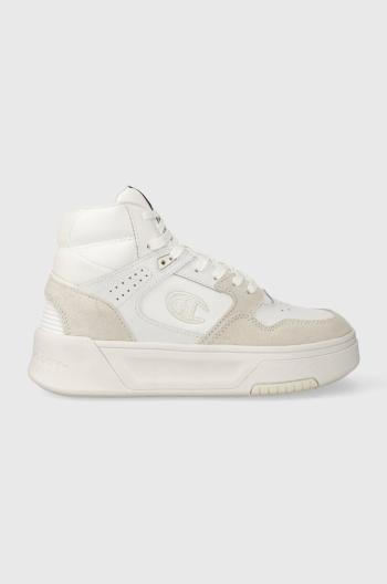 Kožené sneakers boty Champion Z80 HI PLATFORM SL Mid bílá barva