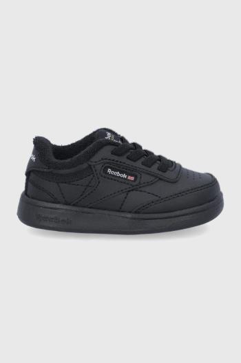 Dětské kožené boty Reebok Classic Club C FZ2096 černá barva