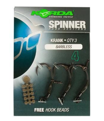 Korda háčky spinner hook sections krank barbless-velikost 4