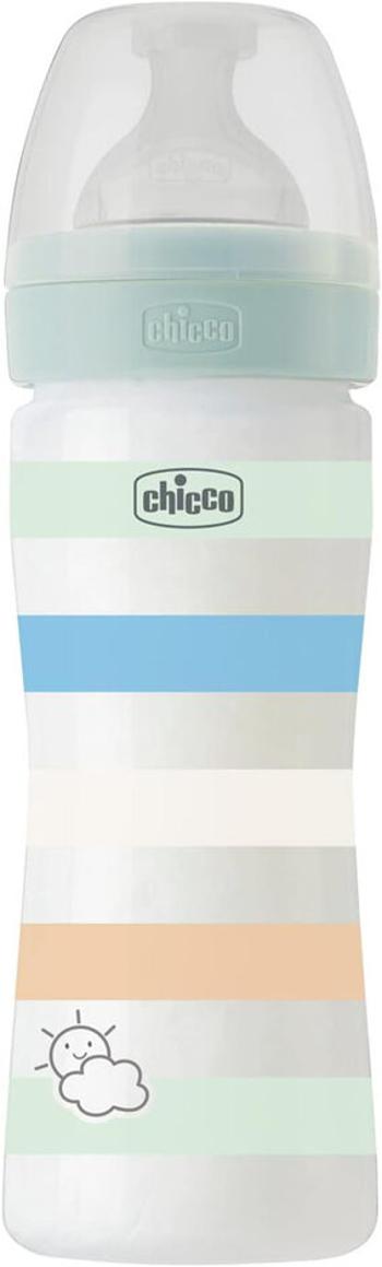 CHICCO Láhev kojenecká Well-being silikon 250 ml kluk