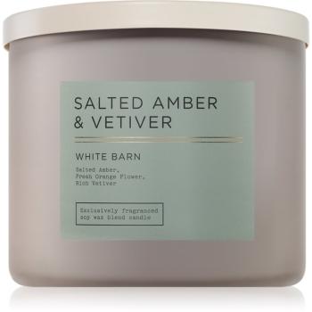 Bath & Body Works Salted Amber & Vetiver vonná svíčka 411 g