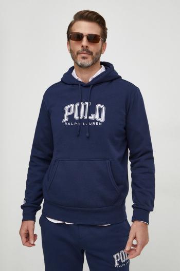 Mikina Polo Ralph Lauren pánská, tmavomodrá barva, s kapucí, s aplikací, 710934716