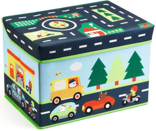 Box na hračky a sedátko Dopravní hříště