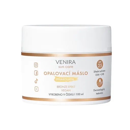Venira Opalovací máslo bronze piňakoláda SPF25 100 ml